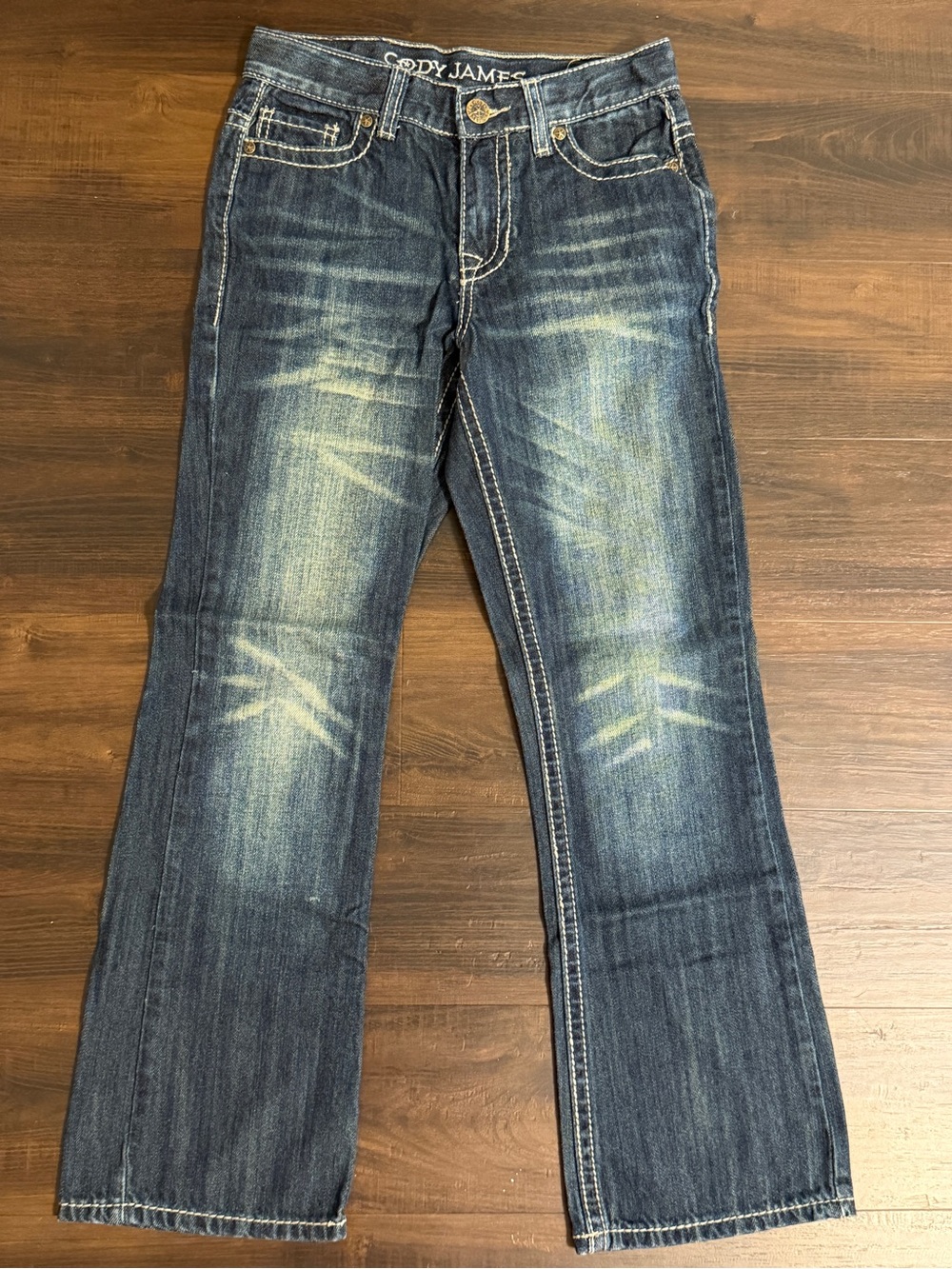 Cody James Boy’s Size 14 Dark Blue Distressed Jeans Denim Cowboy Western